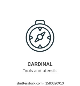 Cardinal outline vector icon. Thin line black cardinal icon, flat vector simple element illustration from editable tools and utensils concept isolated on white background