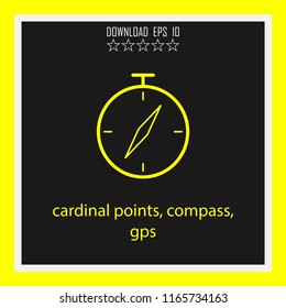 cardinal points, compass gps vector icon