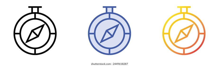 cardinal points icon. Linear, Blue Fill and Gradient Style Design Isolated On White Background