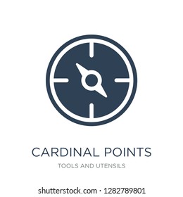 cardinal points icon vector on white background, cardinal points trendy filled icons from Tools and utensils collection, cardinal points vector illustration