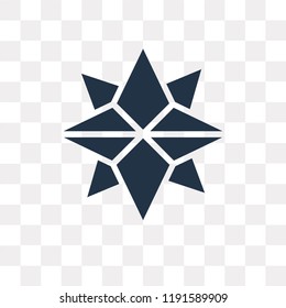Cardinal points on winds star vector icon isolated on transparent background, Cardinal points on winds star transparency concept can be used web and mobile