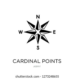 cardinal points on winds star icon vector on white background, cardinal points on winds star trendy filled icons from Army collection, cardinal points on winds star simple element illustration