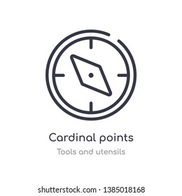 cardinal points outline icon. isolated line vector illustration from tools and utensils collection. editable thin stroke cardinal points icon on white background