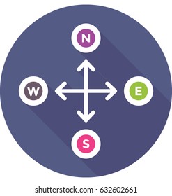 Cardinal Points Vector Icon
