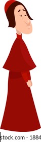 Cardinal in red,illustration,vector on white background
