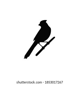 cardinal silhouette icon vector on a white background