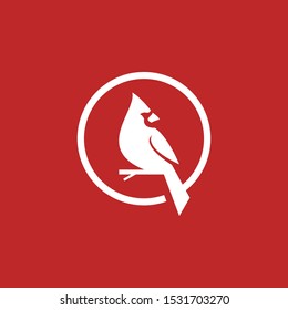 cardinal silhouette logo vector illustration