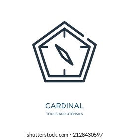 cardinal thin line icon. bird, wildlife linear icons from tools and utensils concept isolated outline sign. Vector illustration symbol element for web design and apps.