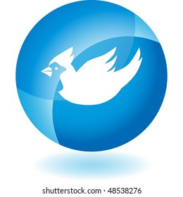 Cardinal web button isolated on a background