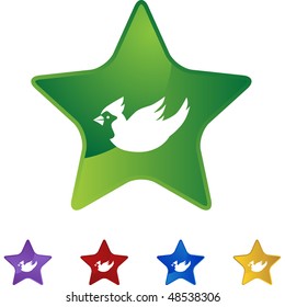 Kardinaler Netzknopf einzeln auf Hintergrund