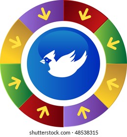 Cardinal web button isolated on a background