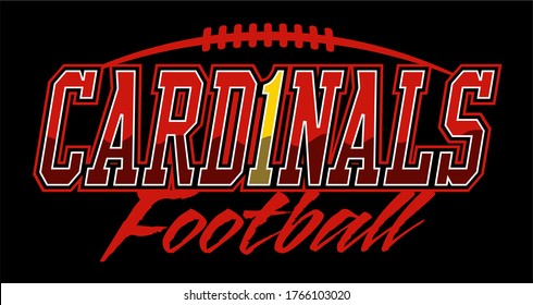 cardinals football team design with laces for school, college or league