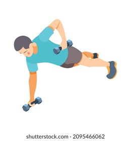 Composición isométrica de la actividad cardiovascular con carácter humano en la ilustración del vector de entrenamiento cardiovascular