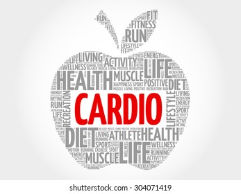 Cardio apple word cloud concept