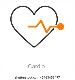 Concepto de icono de cardio y cuidado