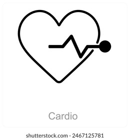 Concepto de icono de cardio y cuidado