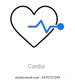 Concepto de icono de cardio y cuidado