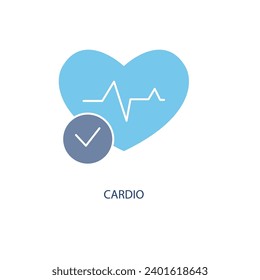 icono de línea de concepto cardio. Ilustración de elemento simple. diseño de símbolos de contorno de concepto cardio.