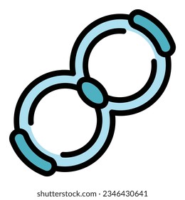 Cardio equipment icon outline vector. Gym exercise. Workout training color flat