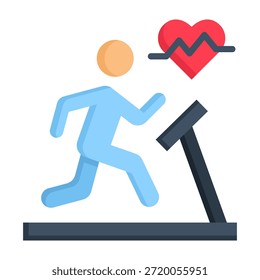 Icono de ejercicio cardiovascular Ilustración vectorial de estilo plano