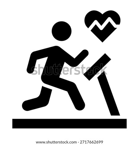 Cardio Exercise Icon Glyph Style Vector Illustration