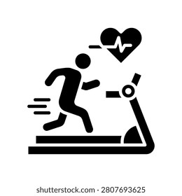 Cardio Exercise Icon Glyph Vector Illustration