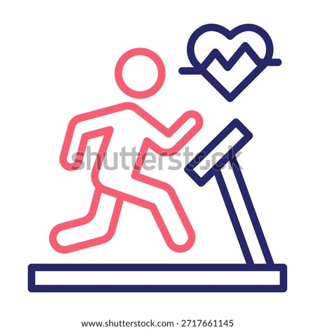 Cardio Exercise Icon Line Color Style Vector Illustration