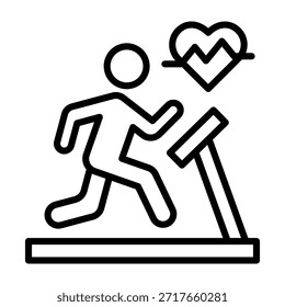 Ilustración vectorial de estilo de línea de icono de ejercicio cardiovascular