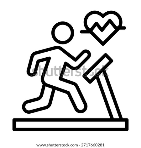 Cardio Exercise Icon Line Style Vector Illustration