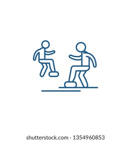 Cardio exercise line icon concept. Cardio exercise flat  vector symbol, sign, outline illustration.