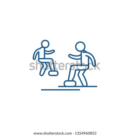 Cardio exercise line icon concept. Cardio exercise flat  vector symbol, sign, outline illustration.