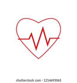 Cardio, heart, heart beat icon. Vector illustration, flat design.