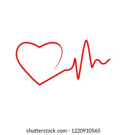 Cardio, heart, heart beat icon. Vector illustration, flat design.