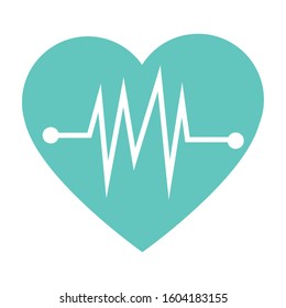 cardio heart icon over white background, vector illustration