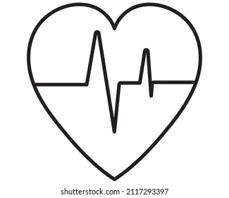 cardio heart on white background