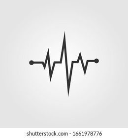Icono cardio aislado. Concepto de enfermedad cardíaca. Diseño plano. Ilustración vectorial.