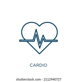 cardio icon. Thin linear cardio outline icon isolated on white background. Line vector cardio sign, symbol for web and mobile