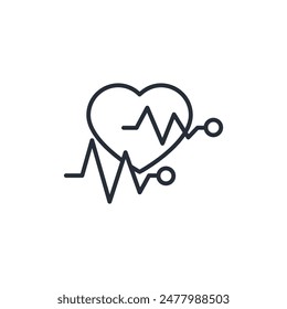 cardio icon. vector.Editable stroke.linear style sign for use web design,logo.Symbol illustration.