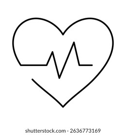 Cardio Line Icon. Fitness, Health, Healthy Lifestyle, Wellbeing, Exercise, Health Care, Sport, Workout Editable Stroke Vector Illustration