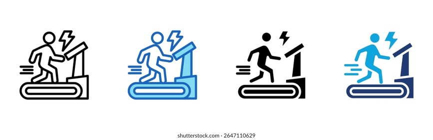 Cardio Maschinen Symbol Multi Style Vektorgrafik