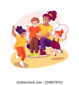 Cardio motion activity isolated cartoon vector illustration. Preschool fitness education, children physical activity, cardio exercise, motor skills, kindergarten, daycare center vector cartoon.