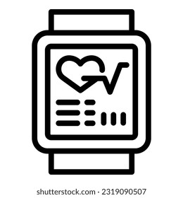 Cardio smartwatch icon outline vector. Sport training. Gym fitness