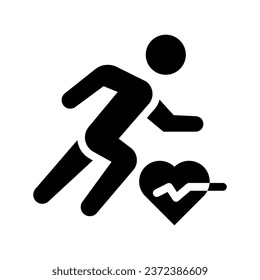 cardio solid icon illustration vector graphic. Simple element illustration vector graphic, suitable for app, websites, and presentations isolated on white background