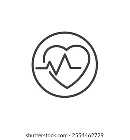 Cardio thin liner icon vector.