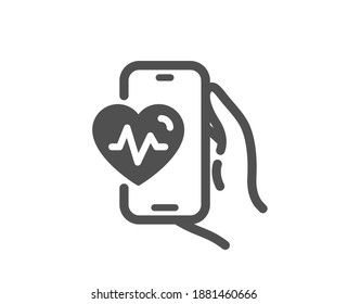Icono de aplicación de entrenamiento cardiovascular. Signo de aplicación de quema de grasa. Símbolo del latido del corazón del gimnasio. Elemento de diseño de calidad. Icono de entrenamiento cardiovascular de estilo plano. Trazo editable. Vector