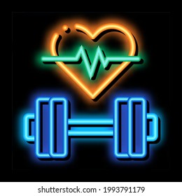 Cardio Training Biohacking neon light sign vector. Glowing bright icon sign. transparent symbol illustration