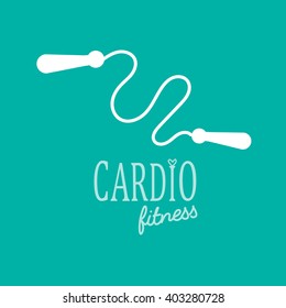 Cardio Training flat icon vector illustration, eps10, easy to edit jump rope logo. White on blue background