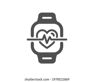 Cardio Training Icon. Fitness Watch Workout Sign. Gym Fit Heartbeat Symbol. Quality Design Element. Flat Style Cardio Training Icon. Editable Stroke. Vector