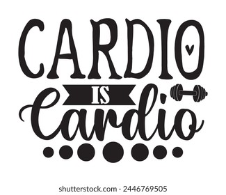 cardio es diseño de camiseta de tipografía cardio