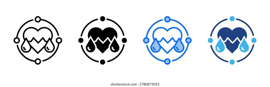 Cardio Vascular icon set multiple style collection